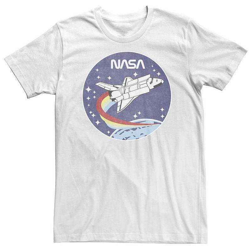 Big & Tall NASA Shuttle Launch Orbit Circle Patch Tee, Mens White Product Image