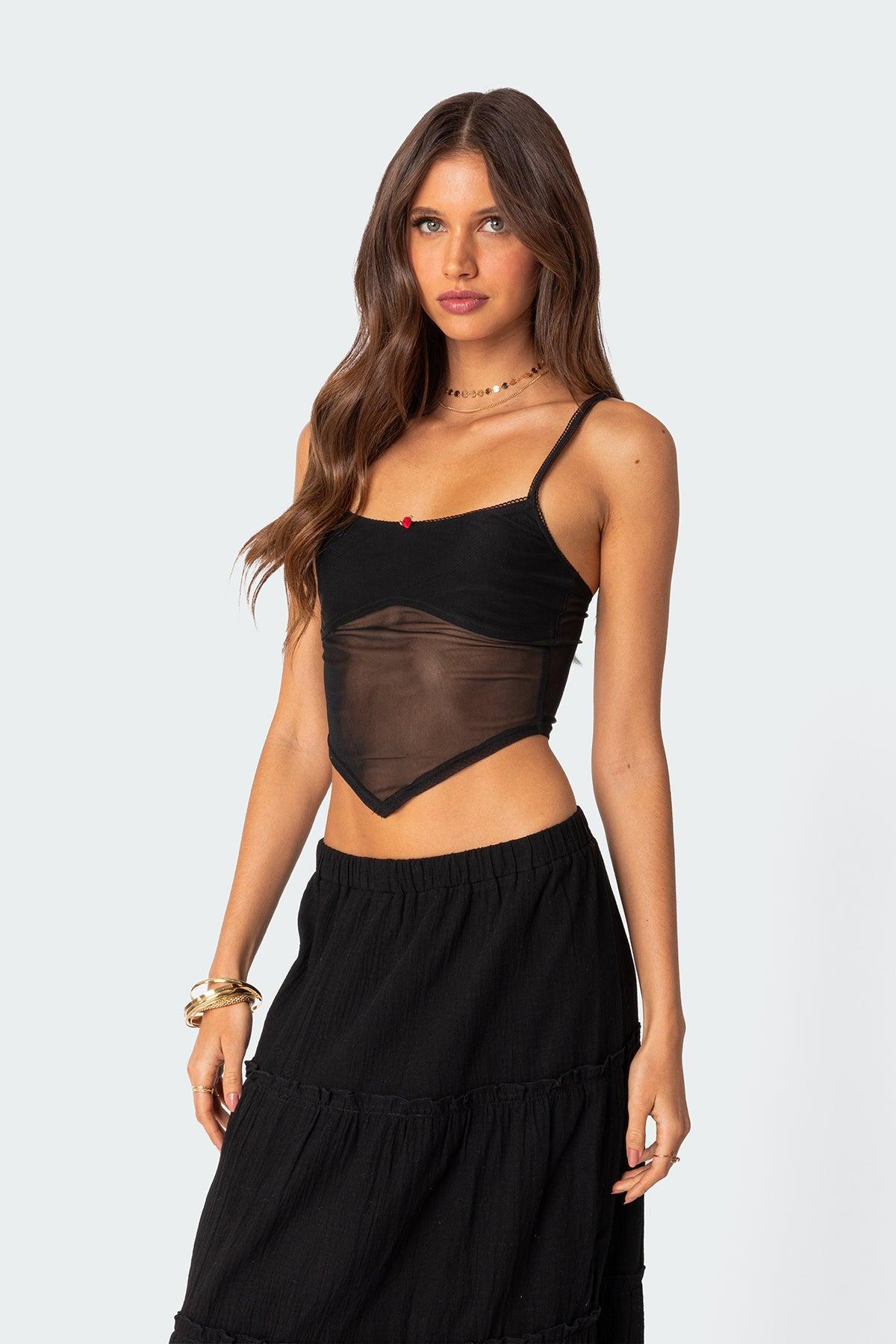 Cressida Sheer Mesh Tank Top Product Image