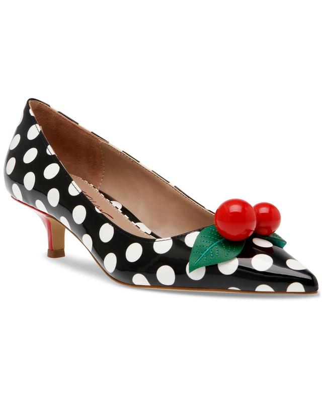 Betsey Johnson Womens Vesper Cherry Kitten-Heel Pumps - Black Product Image