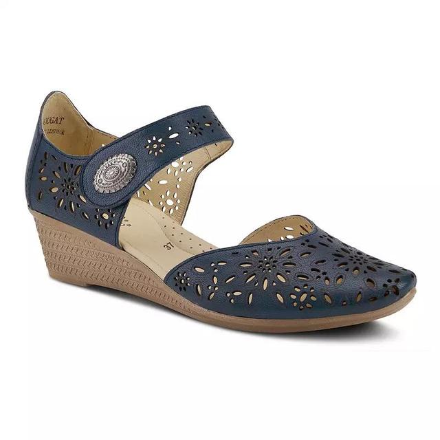 Spring Step Nougat Womens Leather Mary-Jane Shoes Blue Product Image