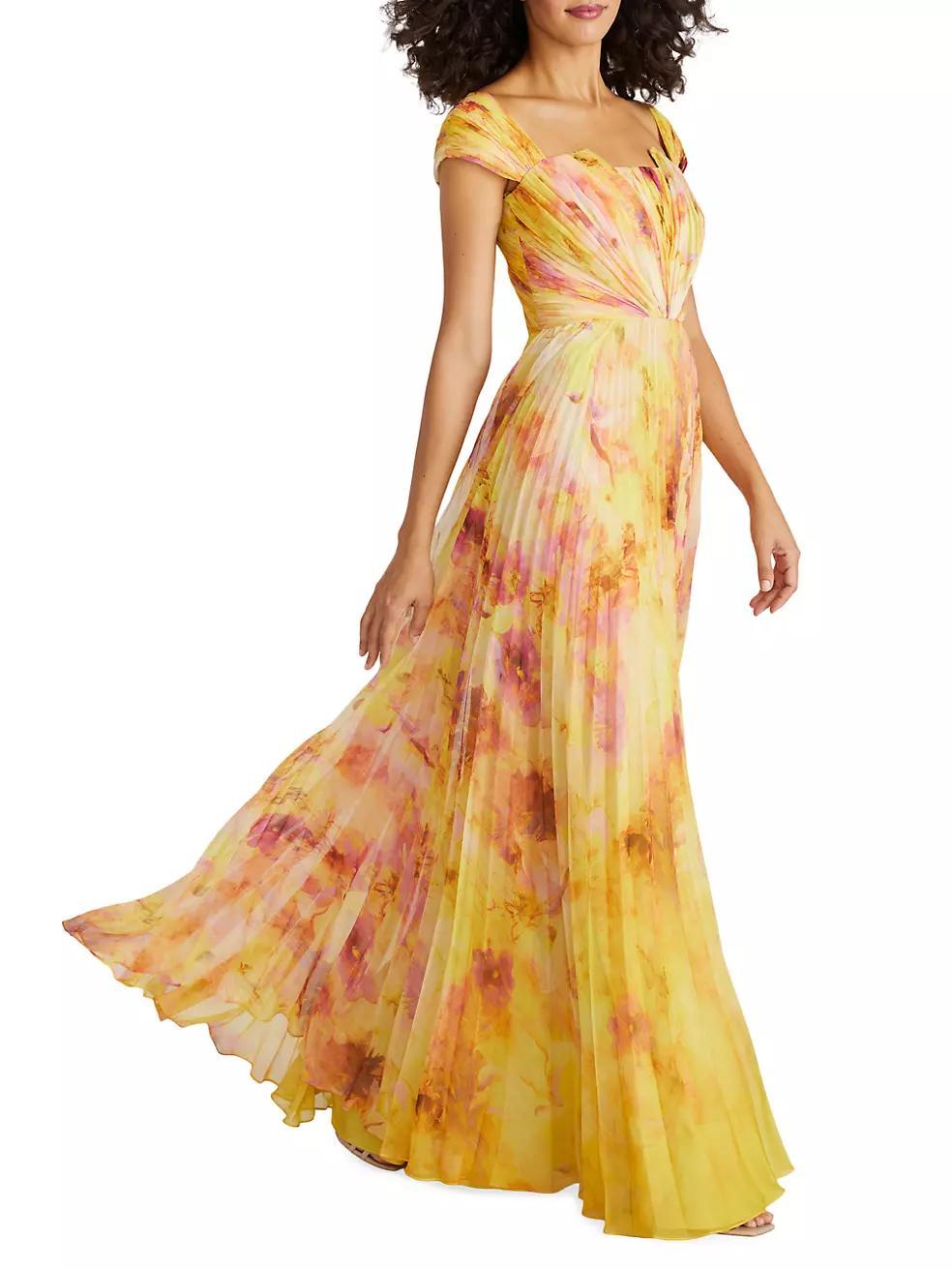 Rian Pleated Chiffon Gown Product Image