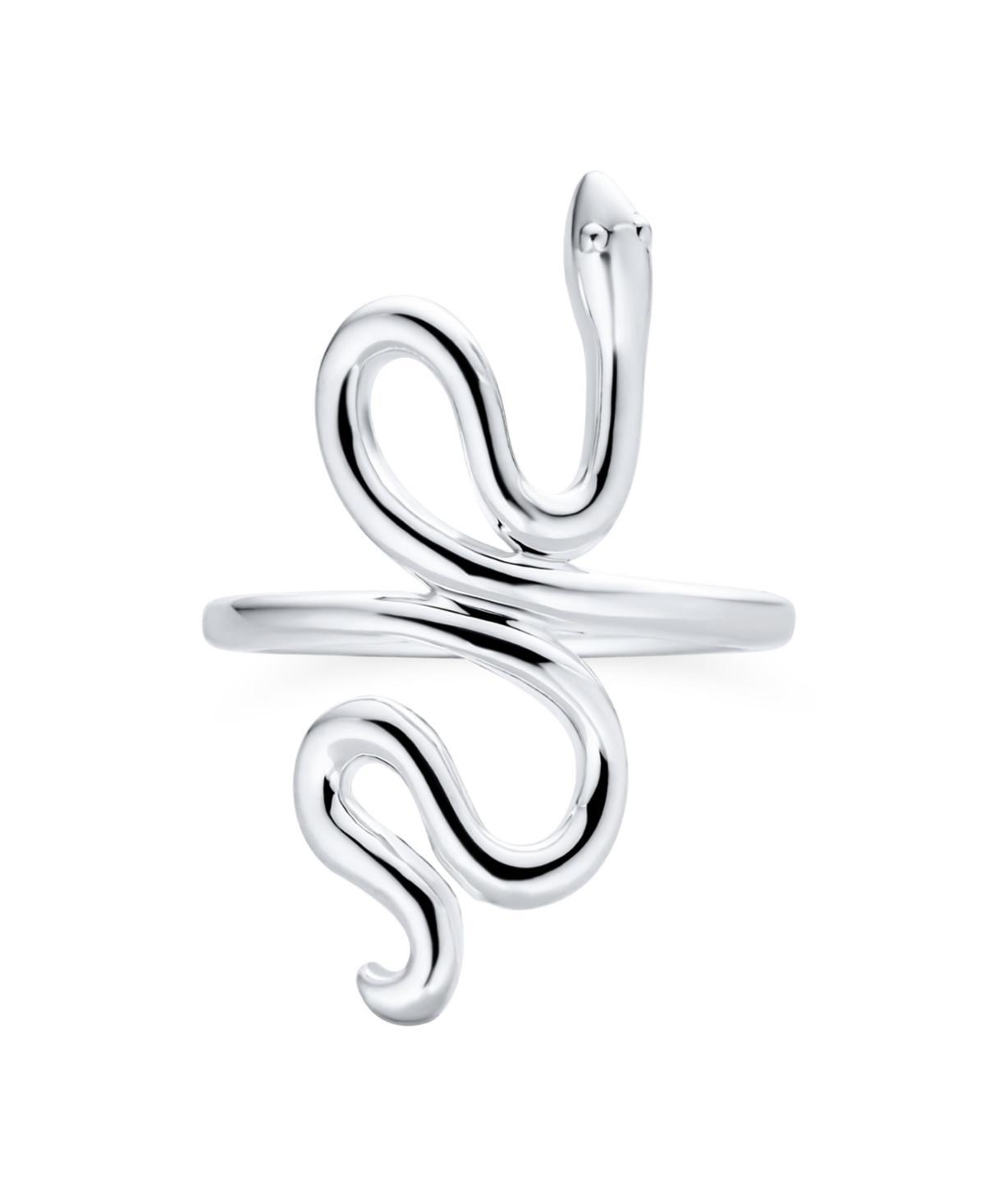 Garden Animal Pet Reptile Stack Wrap Coil Serpent Snake Ring Band Women .925 Sterling Silver Product Image