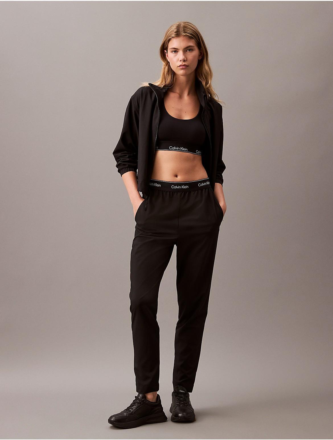 Calvin Klein Womens Modern Sport Woven Pants - Black - S Product Image