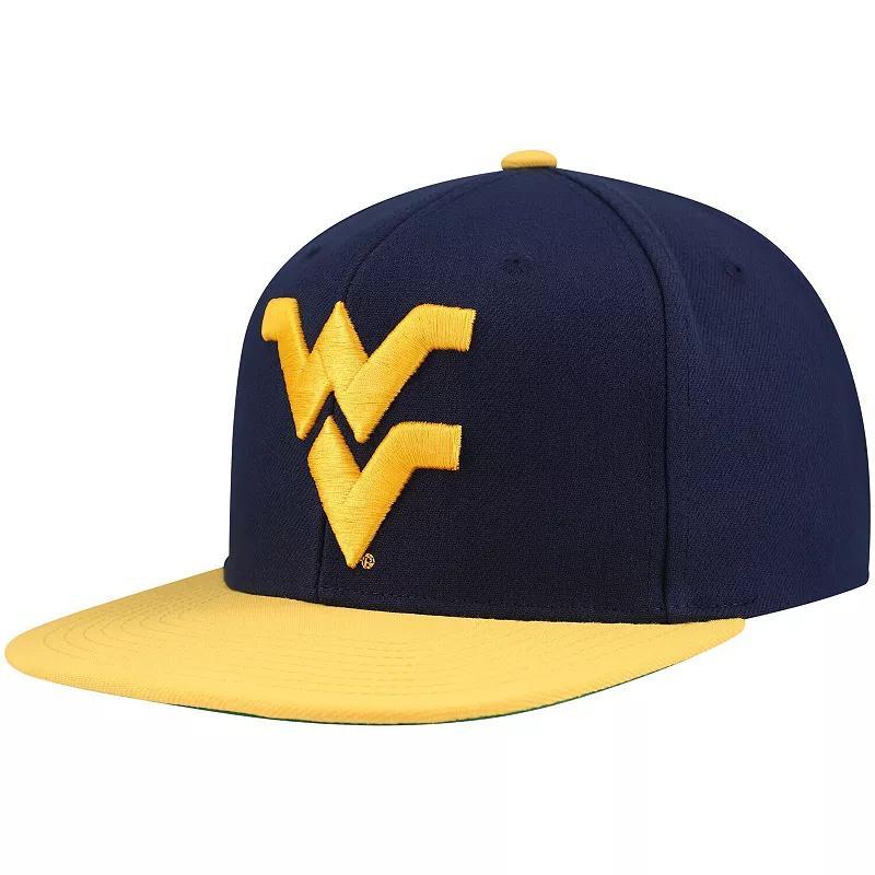 Mens Mitchell & Ness /Gold West Virginia Mountaineers 2-Tone 2.0 Snapback Hat, Blue Product Image