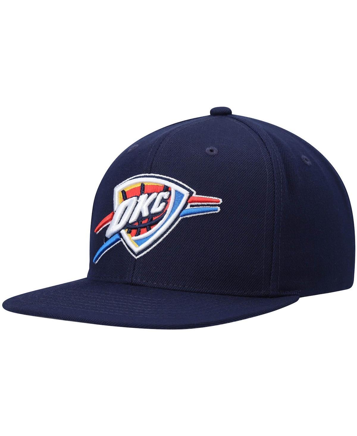 Mens Mitchell & Ness Navy Oklahoma City Thunder Ground 2.0 Snapback Hat Product Image