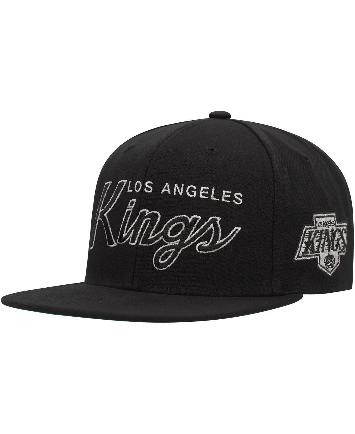 Mens Mitchell & Ness Black Los Angeles Kings Core Team Script 2.0 Snapback Hat Product Image