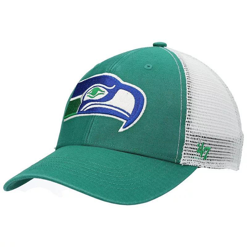 Men's '47 Kelly Green/Natural Seattle Seahawks Flagship MVP Snapback Hat Product Image