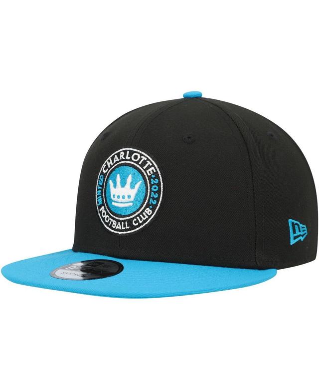 Mens New Era Black Charlotte Fc Two-Tone 9FIFTY Snapback Hat - Black Product Image