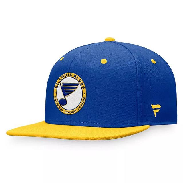 Mens Fanatics Branded Royal St. Louis Blues Heritage Vintage Retro Fitted Hat Product Image