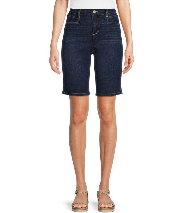 Code Bleu Chelsea Stretch Denim High Rise Bermuda Shorts Product Image