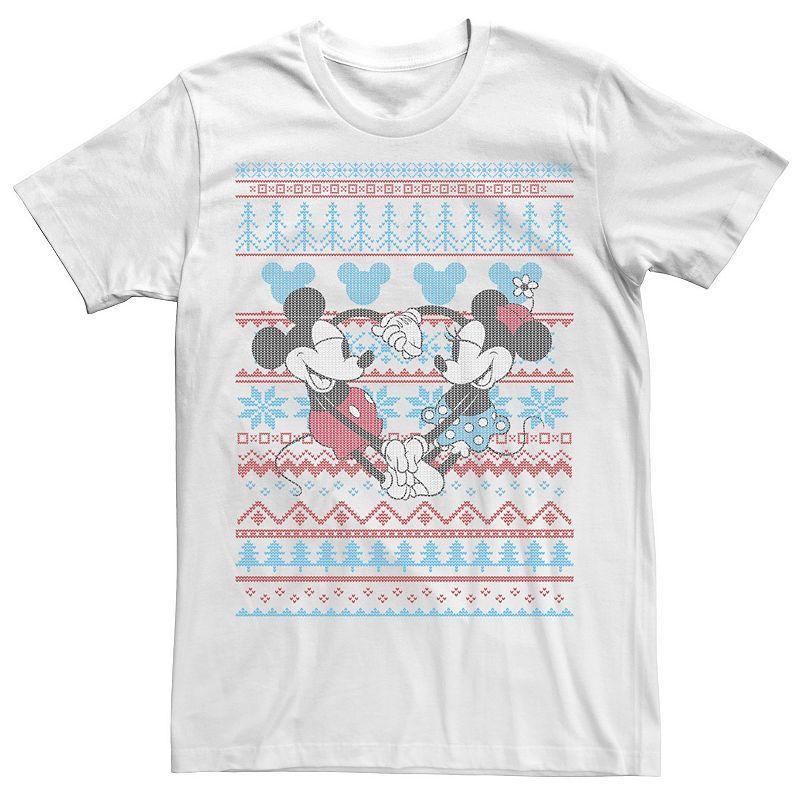 Disneys Mickey & Minnie Mouse Christmas Sweater Style Mens Tee Product Image