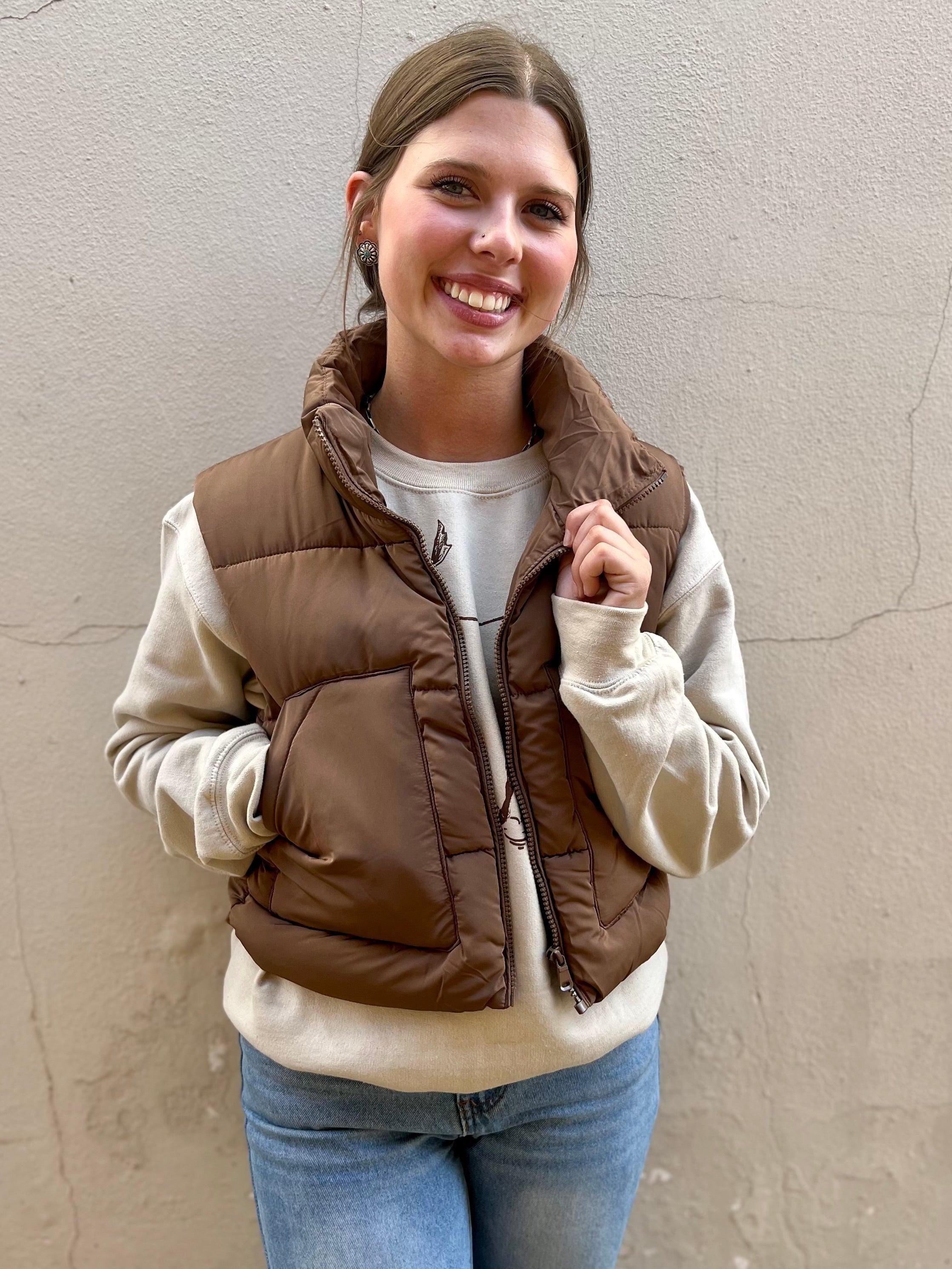 Puffy Zip Up Vests Product Image