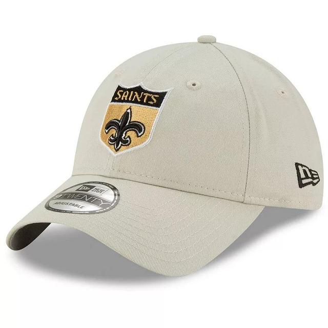 Mens New Era Khaki New Orleans Saints Historic Playmaker 9TWENTY Adjustable Hat, Beig/Green Product Image