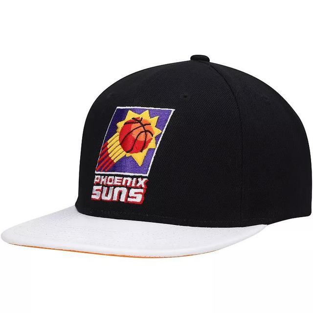 Mens Mitchell & Ness Black/White Phoenix Suns Hardwood ClassicsWear Away VisorSnapback Hat Product Image