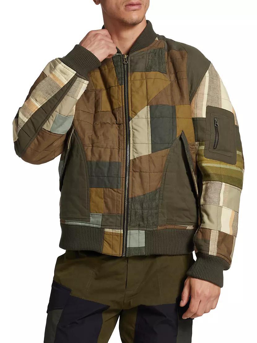 Patchwork Bomber Jacket Product Image