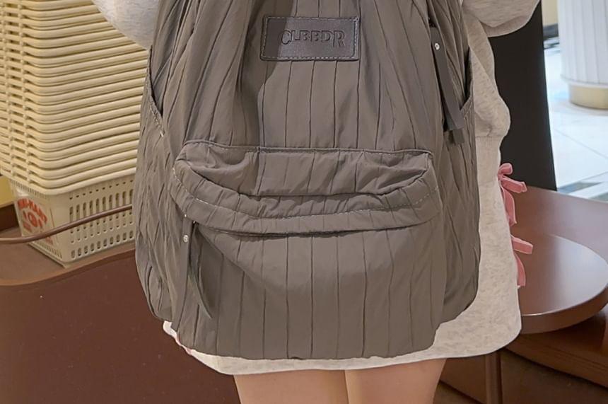 Plain Applique Nylon Backpack Product Image