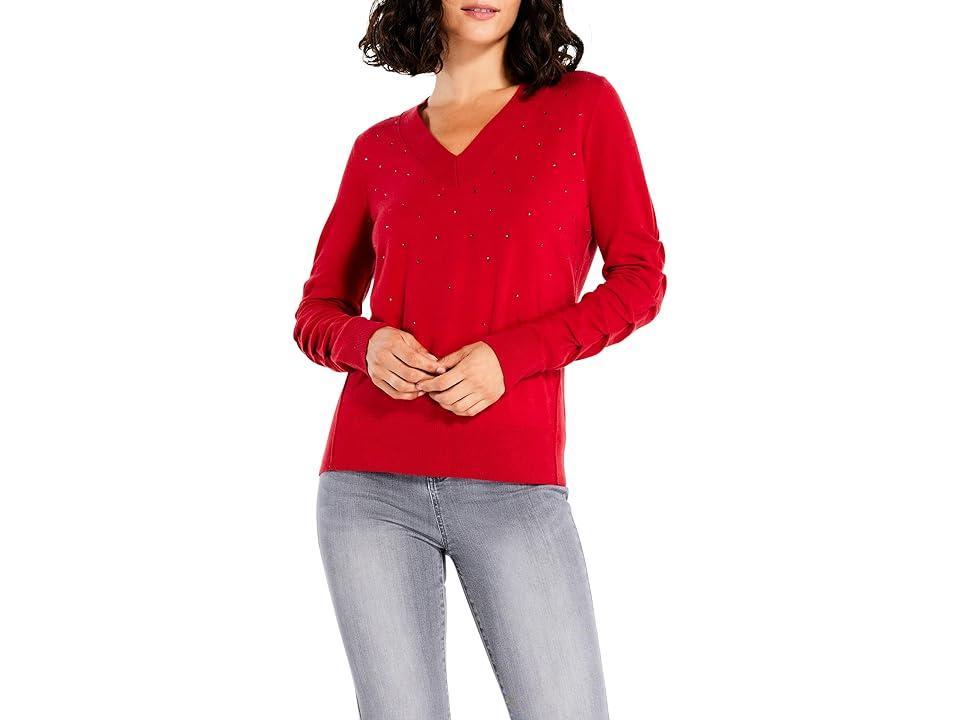 NIC+ZOE Relaxed Glam Sweater (Chili Pepper) Women's Clothing Product Image