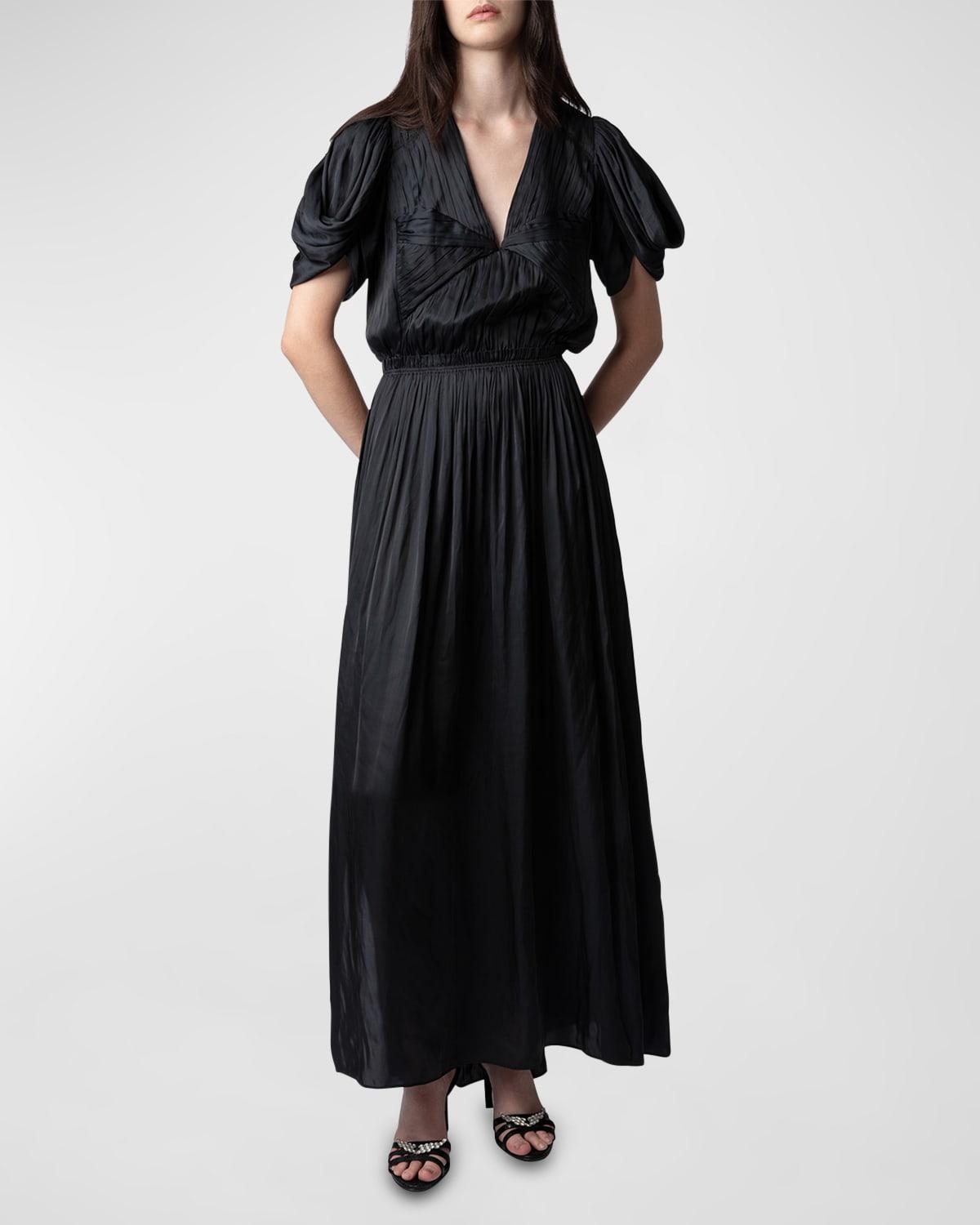 Reina Satin Maxi Dress Product Image