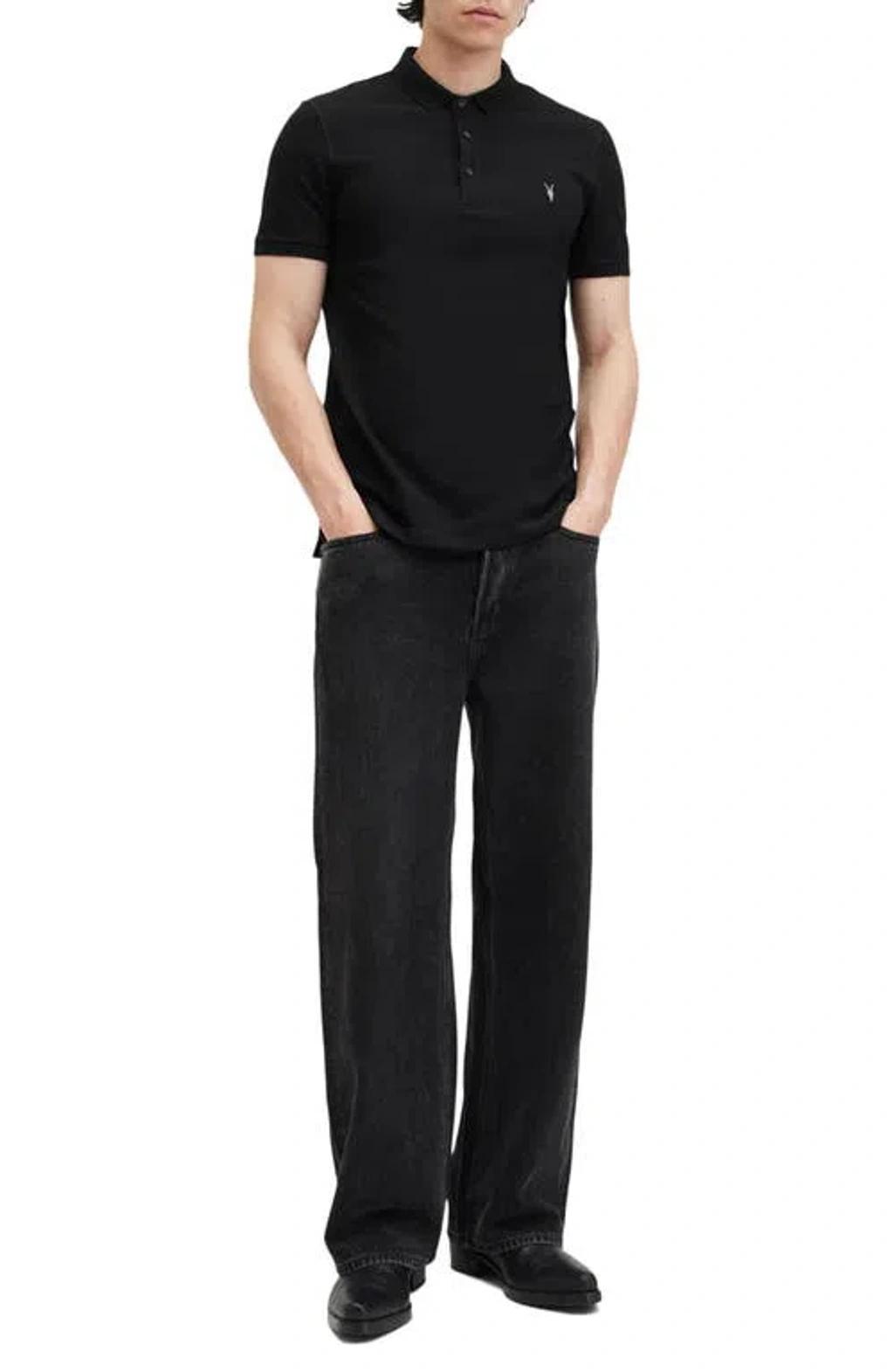 ALLSAINTS Reform Slim Fit Polo In Black Product Image