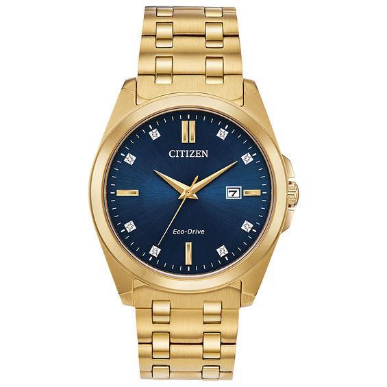 Citizen Eco-Drive Mens Corso Gold Tone Stainless Steel Watch - BM7492-57A Product Image