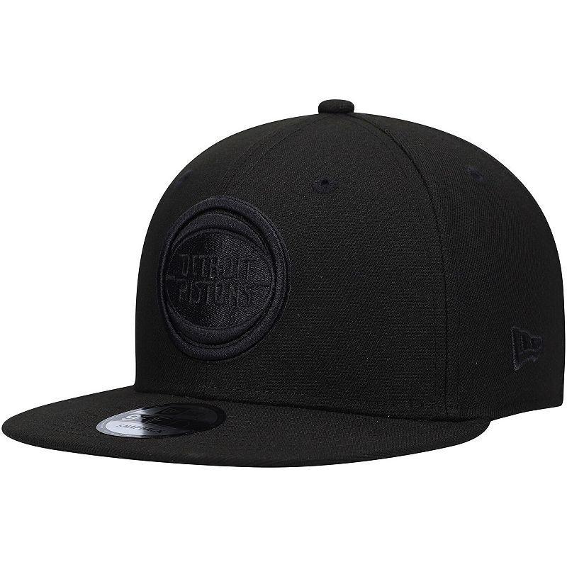 Mens New Era Detroit Pistons Black 9FIFTY Snapback Hat - Black Product Image