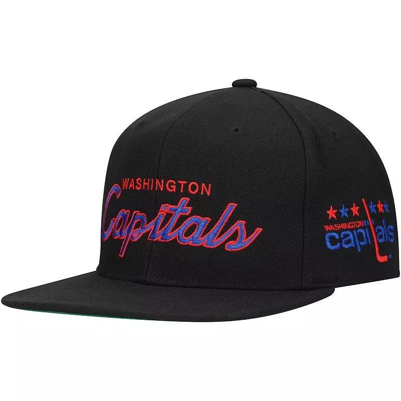 Mens Mitchell & Ness Washington Capitals Core Team Script 2.0 Snapback Hat Product Image