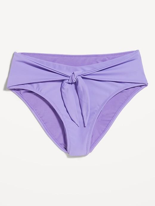 High-Waisted Bikini Swim Bottoms Product Image