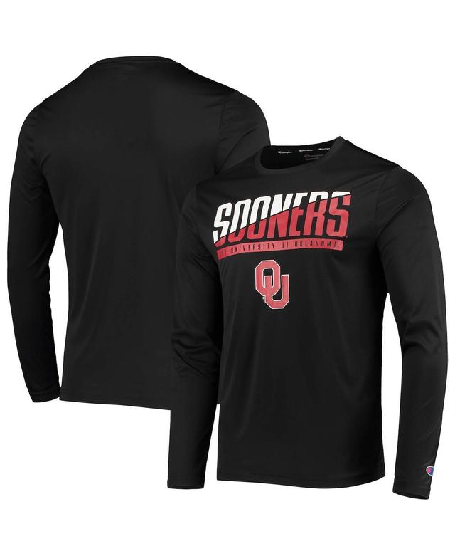 Mens Champion Oklahoma Sooners Wordmark Slash Long Sleeve T-Shirt Product Image