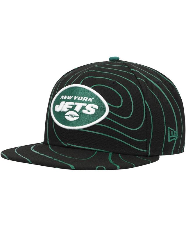 Mens New Era Black New York Jets Geo 59FIFTY Fitted Hat Product Image