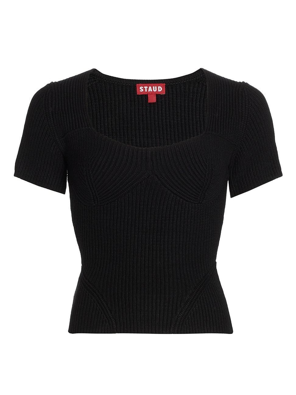 Womens Buxton Rib-Knit T-Shirt Product Image