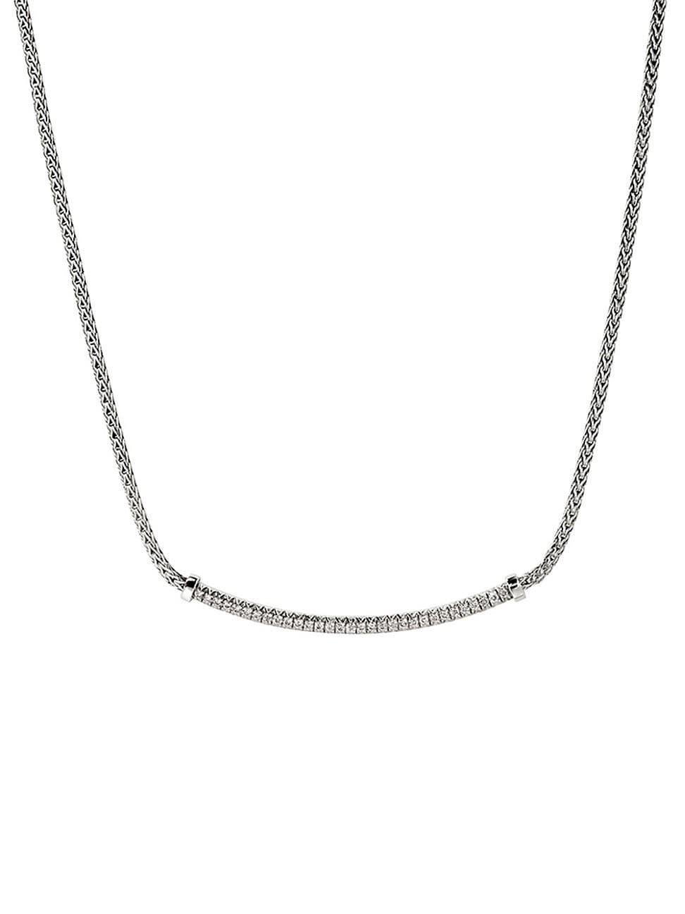 Womens JH Essentials Sterling Silver & 0.24 TCW Diamond Pav Necklace Product Image