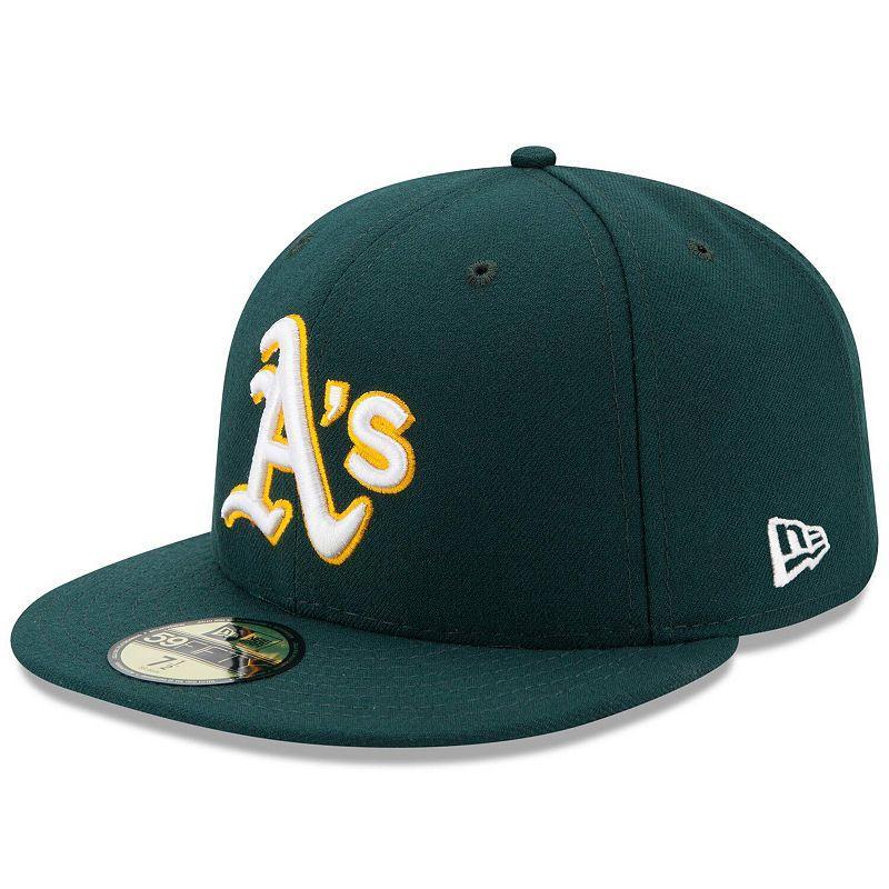 Mens New Era Oakland Athletics Road Authentic Collection On Field 59FIFTY Performance Fitted Hat Product Image