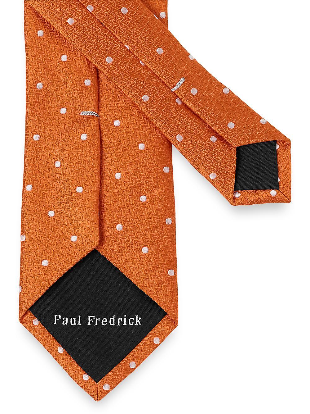 Dot Woven Silk Tie - Orange Product Image