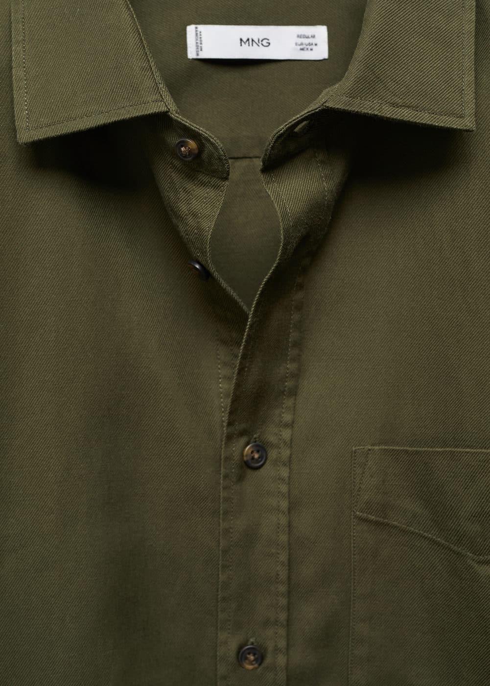 Mango Mens Brushed Cotton Twill Shirt Product Image