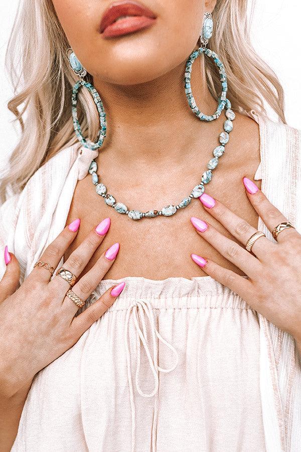 Palm Springs Please Turquoise Necklace Product Image