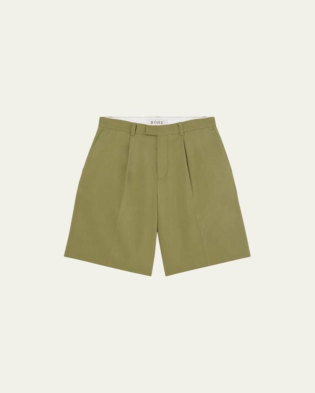 Mens Pleated Wide-Leg Bermuda Shorts Product Image