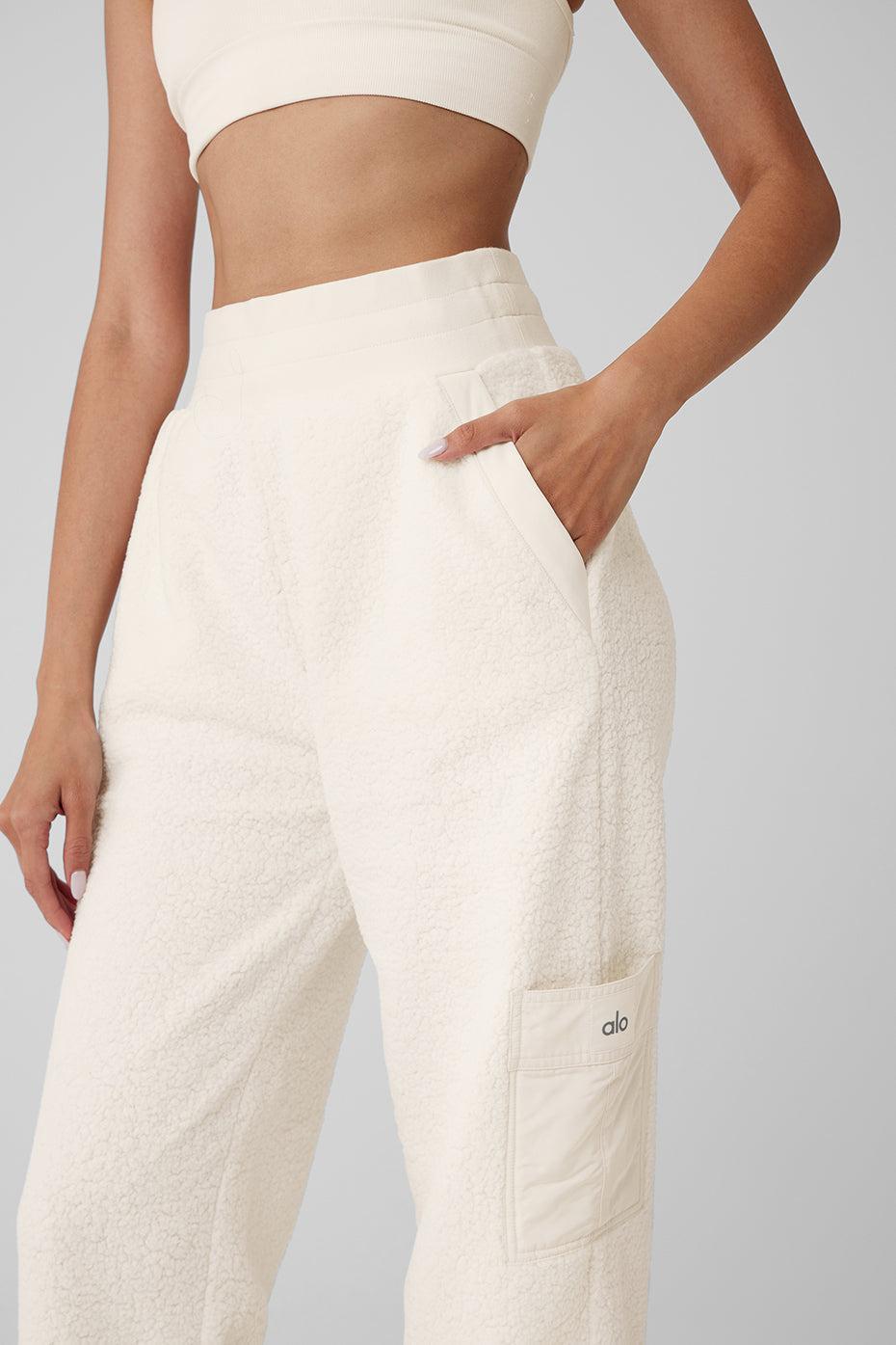 Micro Sherpa High-Waist Solstice Sweatpant - Ivory Female Product Image