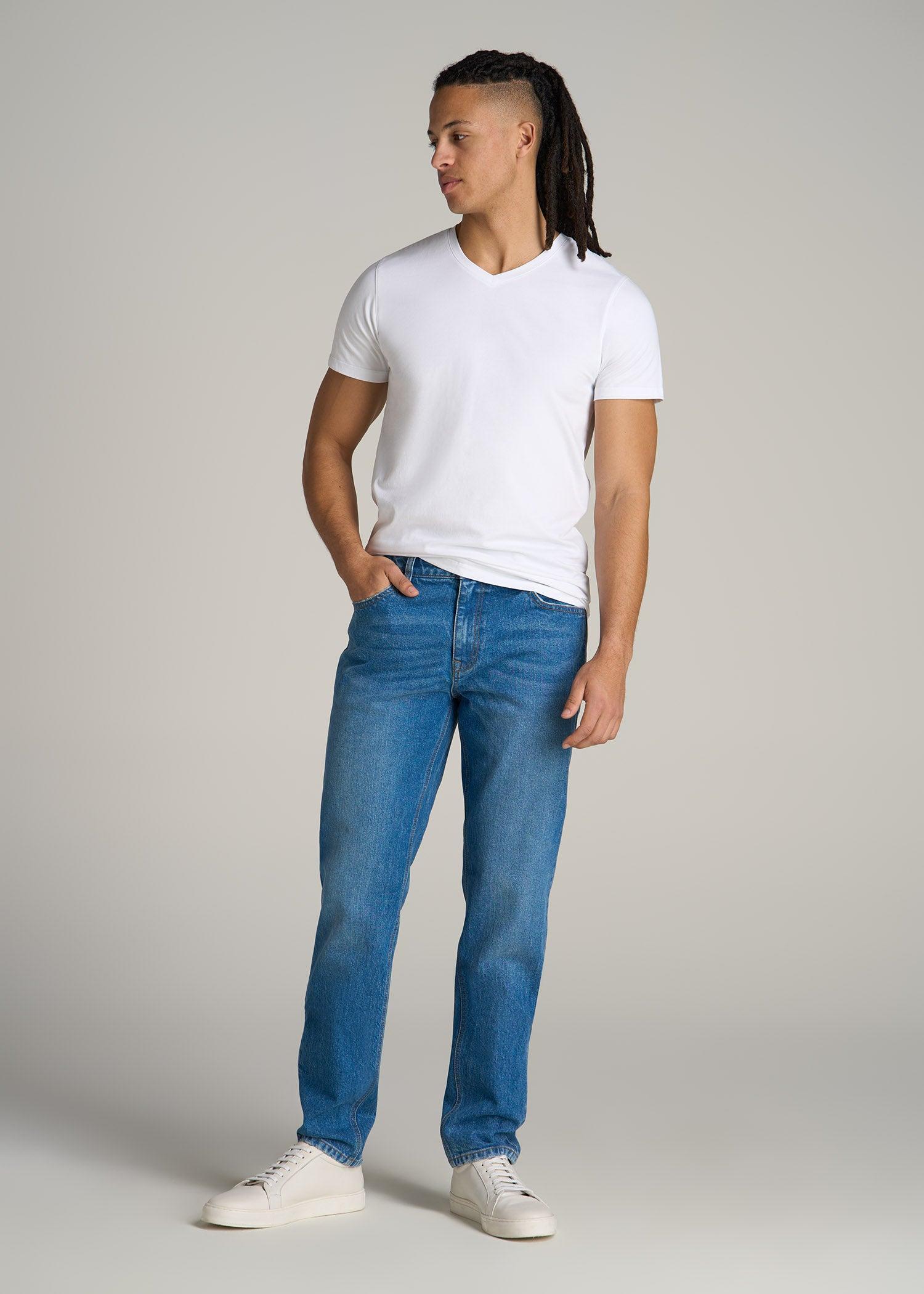 The Essential MODERN-FIT V-Neck Tee for Tall Men in White Product Image