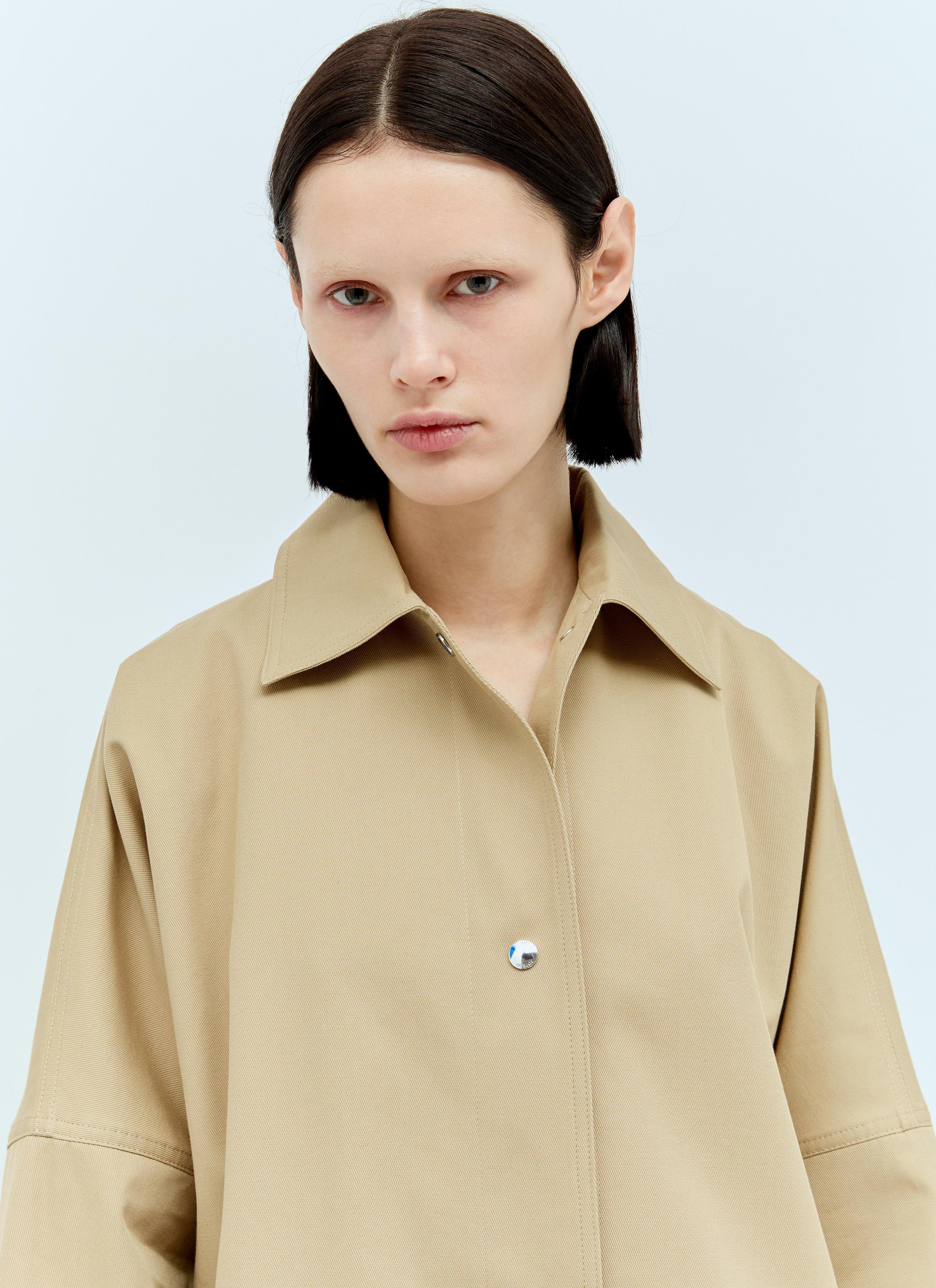 Twill Overshirt Jacket In Cream Product Image