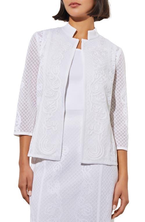 Ming Wang Appliqu Mandarin Collar Jacket Product Image