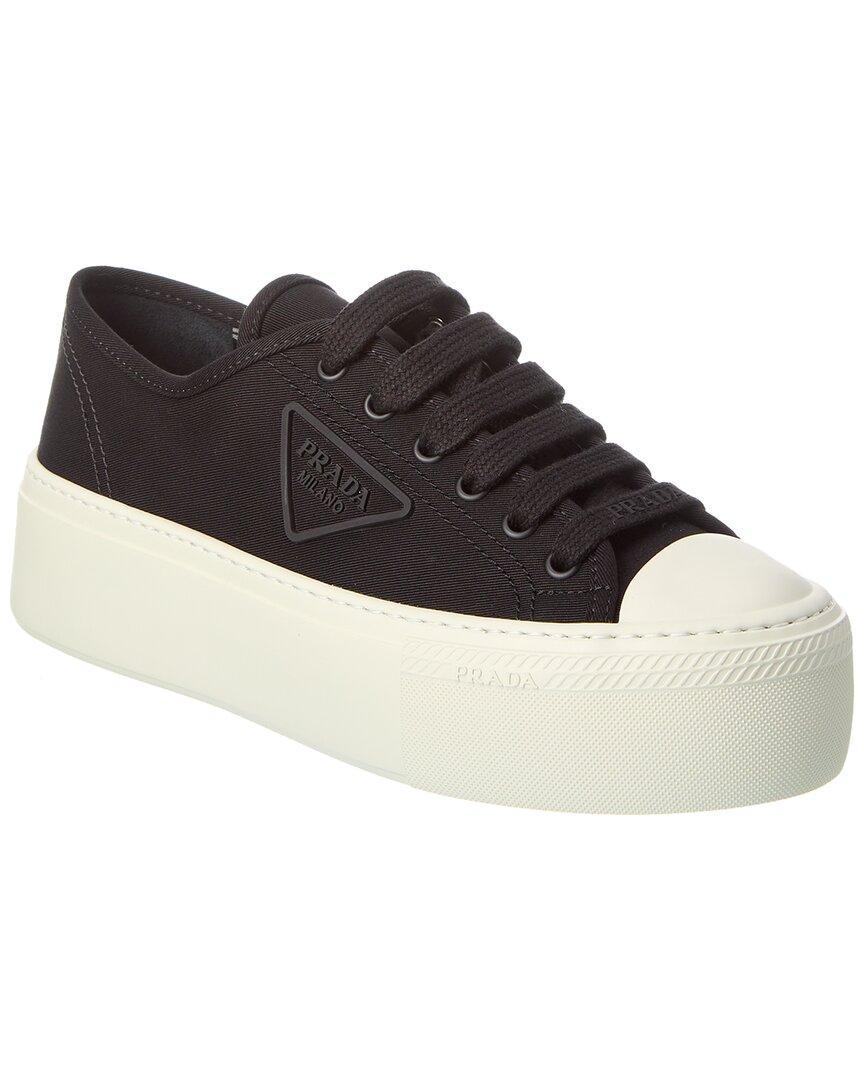 Laced Canvas Sneaker In Black Product Image