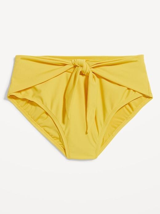 High-Waisted Bikini Swim Bottoms Product Image