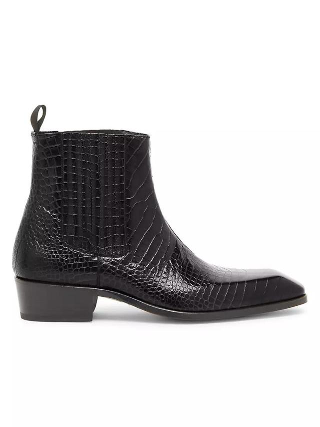 Bailey Croc Leather Ankle Chelsea Boots Product Image