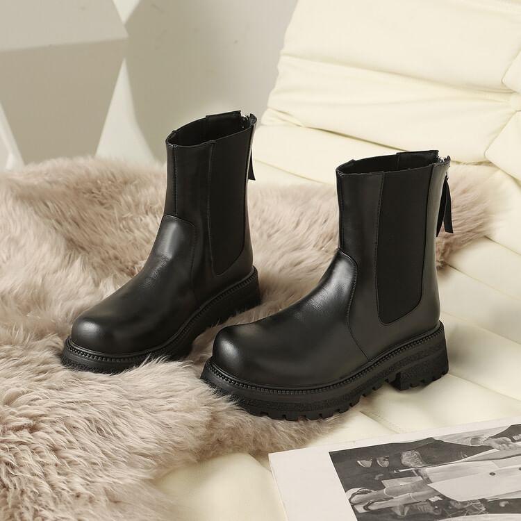 Platform Chunky Heel Chelsea Boots Product Image