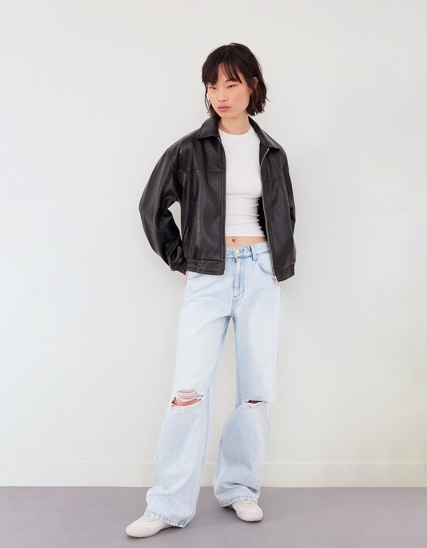 Ripped wide-leg ’90s jeans Product Image