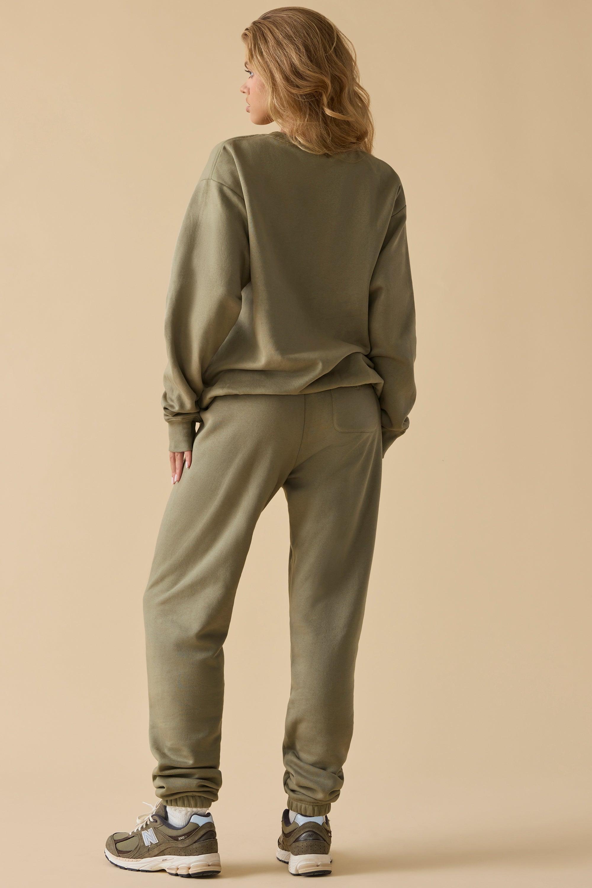 Petite Mid-Rise Joggers in Soft Olive Product Image