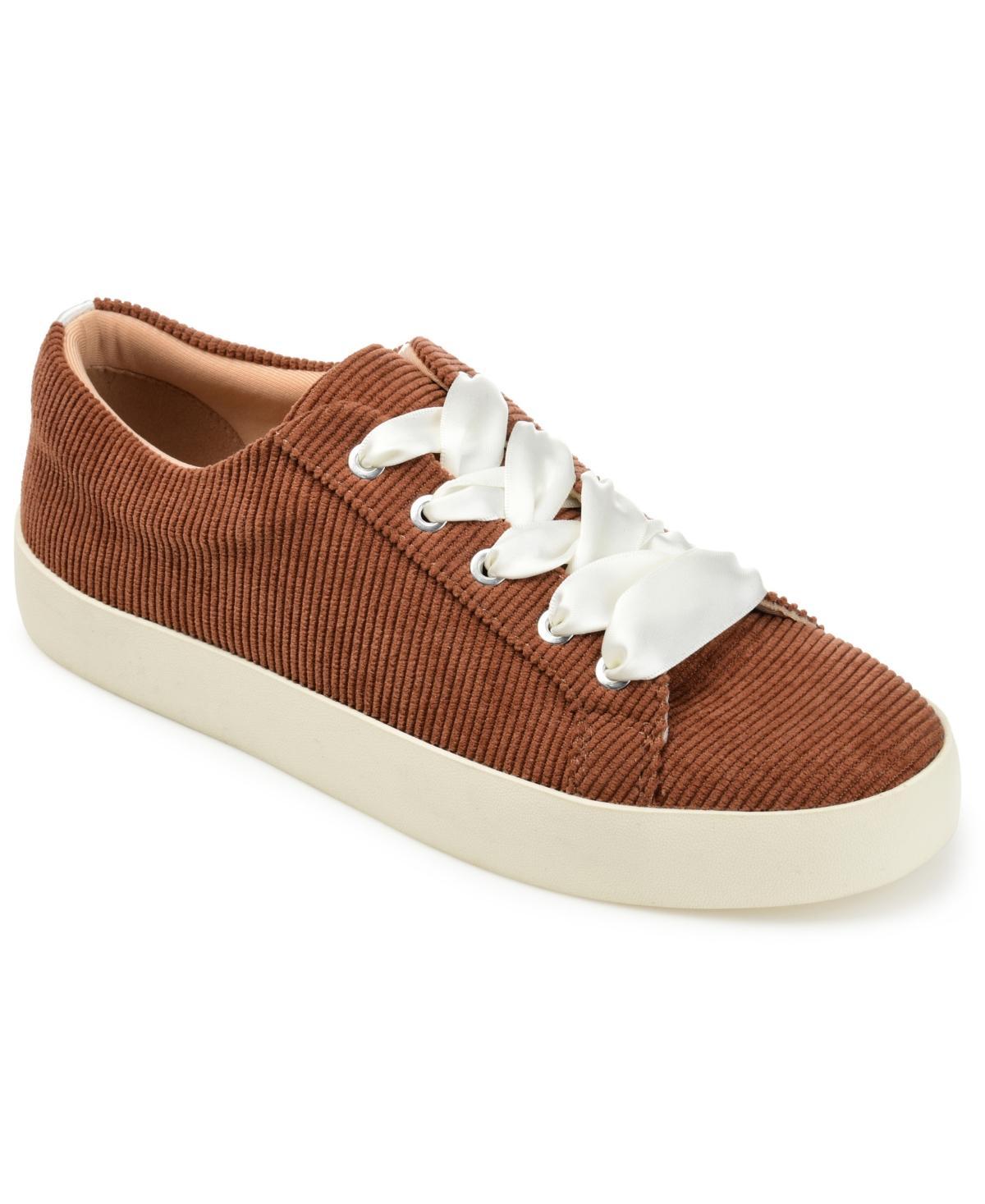 Journee Collection Womens Kinsley Corduroy Lace Up Sneakers Product Image