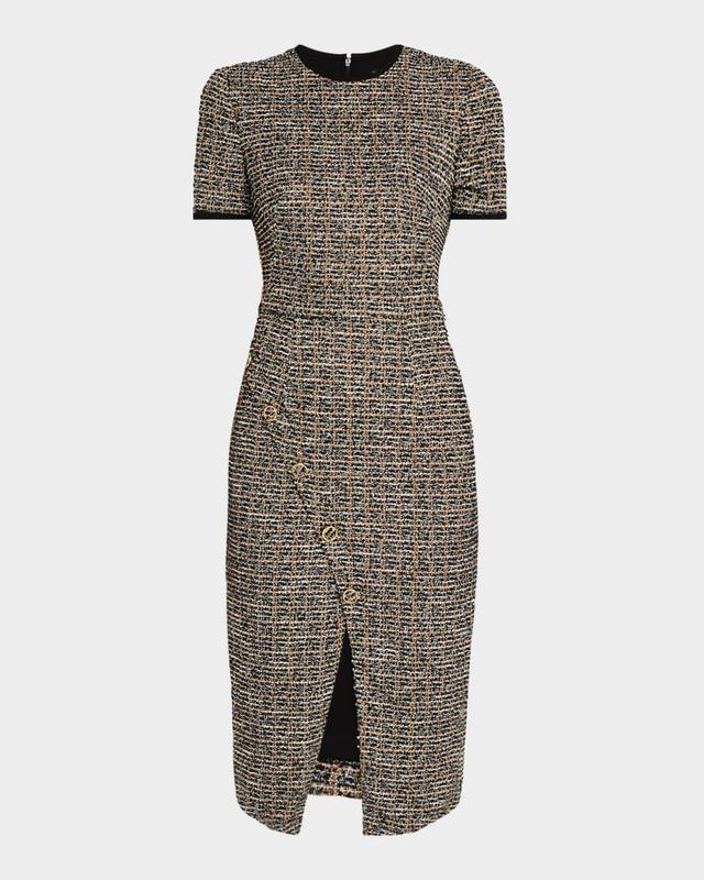 Henderson Front-Slit Tweed Midi Sheath Dress Product Image