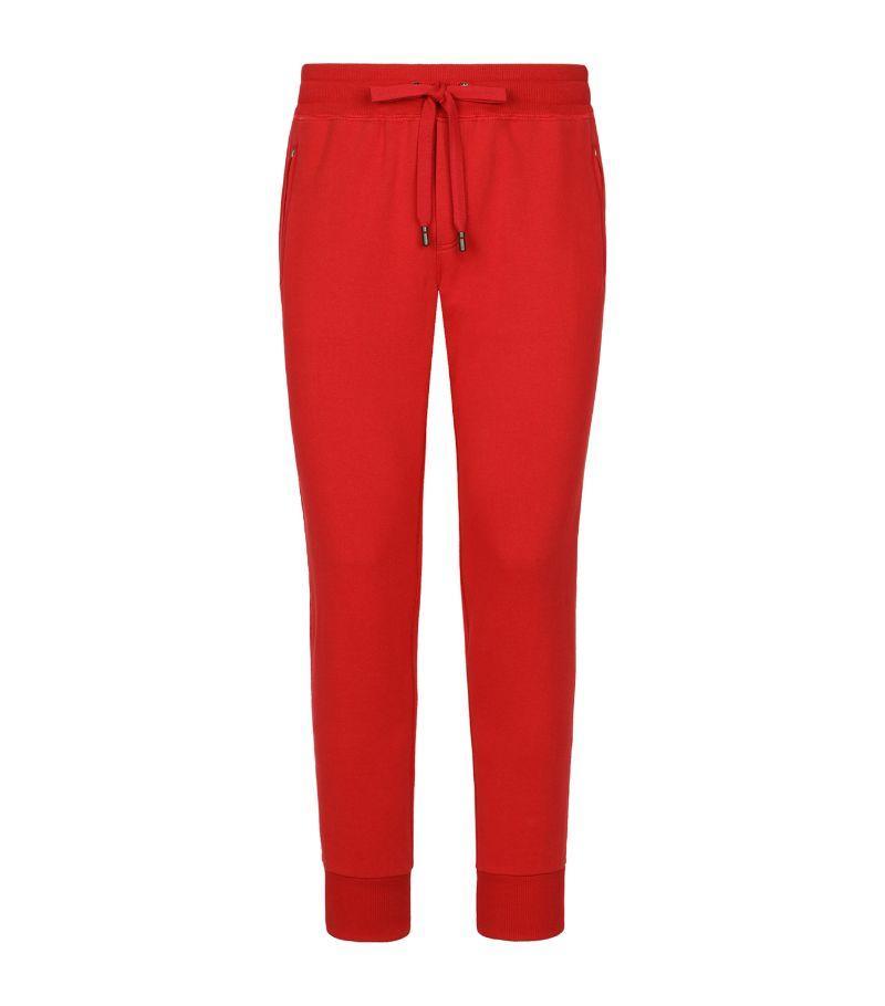 Cotton Logo-plaque Sweatpants In Red Product Image