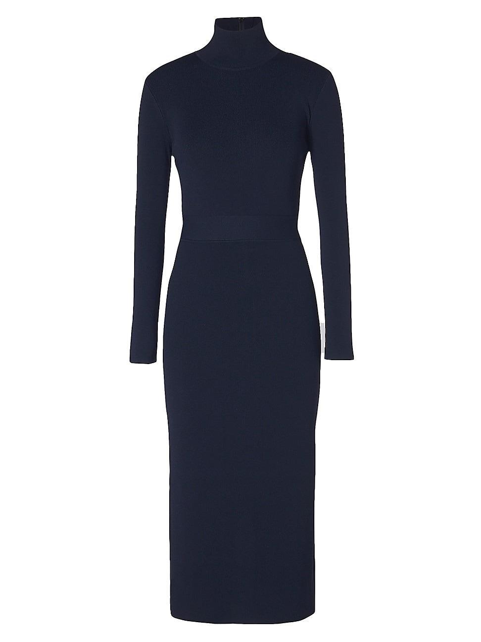 Womens Belted High-Neck Midi-Dress product image